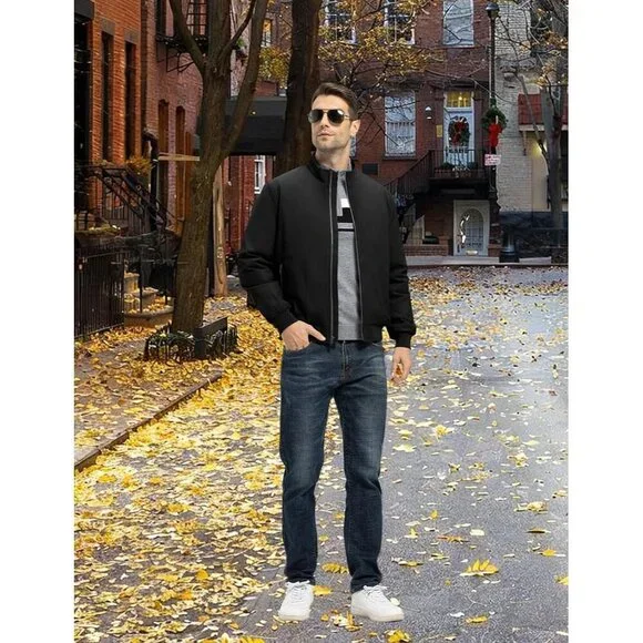 Men's Winter Lightweight Bomber Jackets Water Resistant Fall Casual Windbreakers